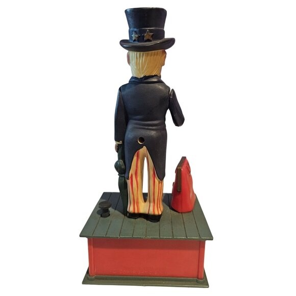 JSNY Uncle Sam Mechanical Coin Bank Vintage 1975 Hong Kong Plastic NO STOPPER - Picture 8 of 10